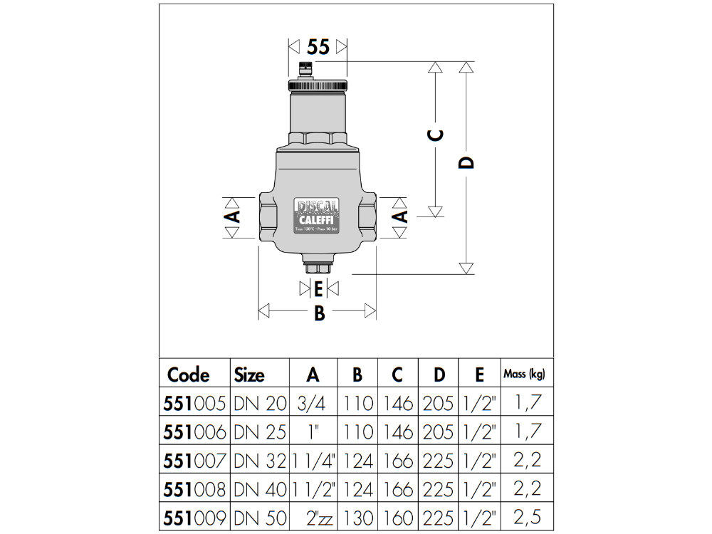 Caleffi 551 Series Discal Air Eliminator 20mm