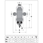 Caleffi 5461 Series 40mm Magnetic Deaerator-Dirt Separator 10Bar 110°C