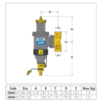 Caleffi 20mm Magnetic Deaerator-Dirt Separator 3Bar 90°C