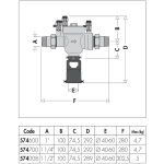 Caleffi 574 Series High Hazard Reduced Pressure Zone Valve 25mm