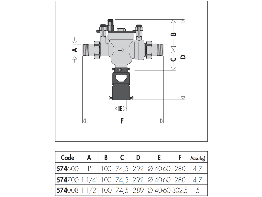 Caleffi 574 Series High Hazard Reduced Pressure Zone Valve 25mm