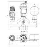 Caleffi Air Vent, Gauge and Safety Valve Manifold